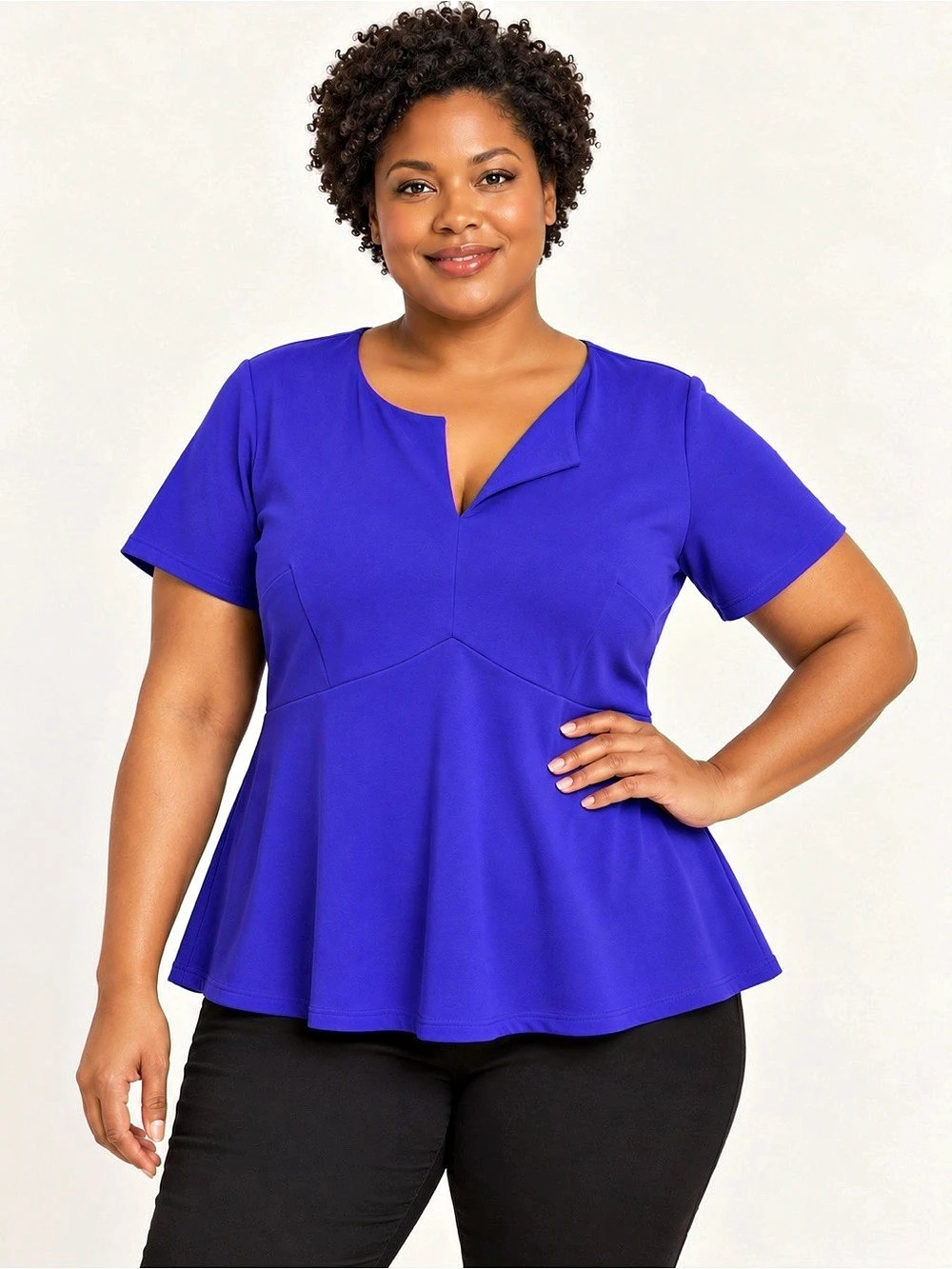ELOQUII Purple Short Sleeve Blouse Size 20 Like New